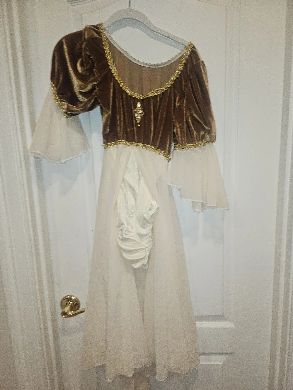 Halloween Classic Princess Velvet Dress Costume in Brown and Cream